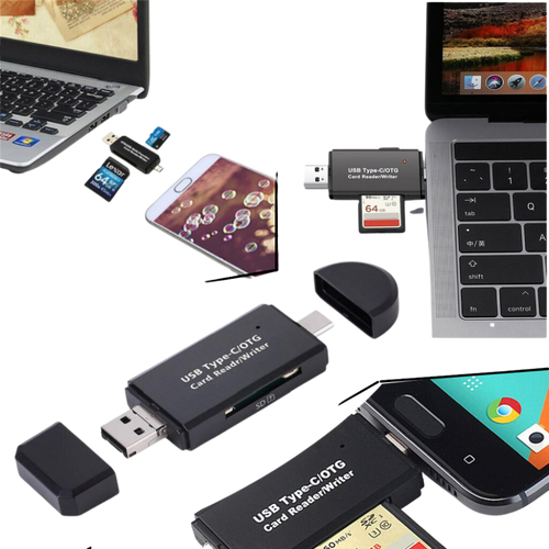 Lecteur de cartes mémoire USB 3-en-1