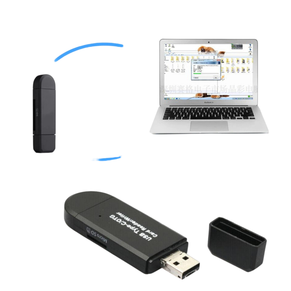 Lecteur de cartes mémoire USB 3-en-1